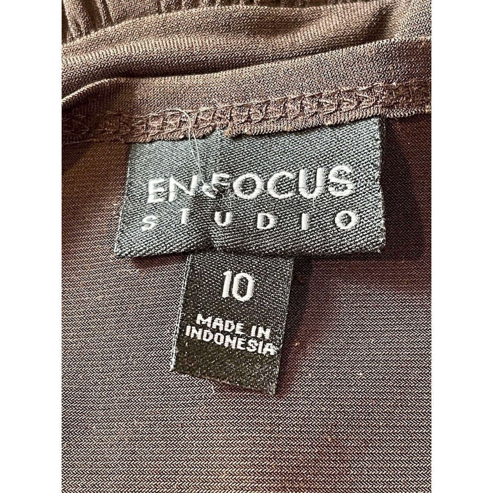 VTG 90s Y2K En Focus Brown Sleeveless Empire Waist Maxi Dress 10 - Picture 11 of 13